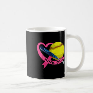 Caneca De Café Câncer da mama rosa Coração de fita cor-de-rosa co
