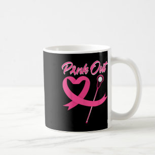 Caneca De Café Câncer da mama rosa Coração de fita cor-de-rosa co