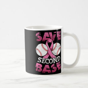 Caneca De Café Cancer de Mama de Baseball de Segunda Base do segu