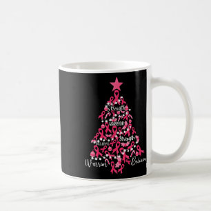 Caneca De Café Cancer de Natal Árvore Rosa Fita Fita Luta Awa