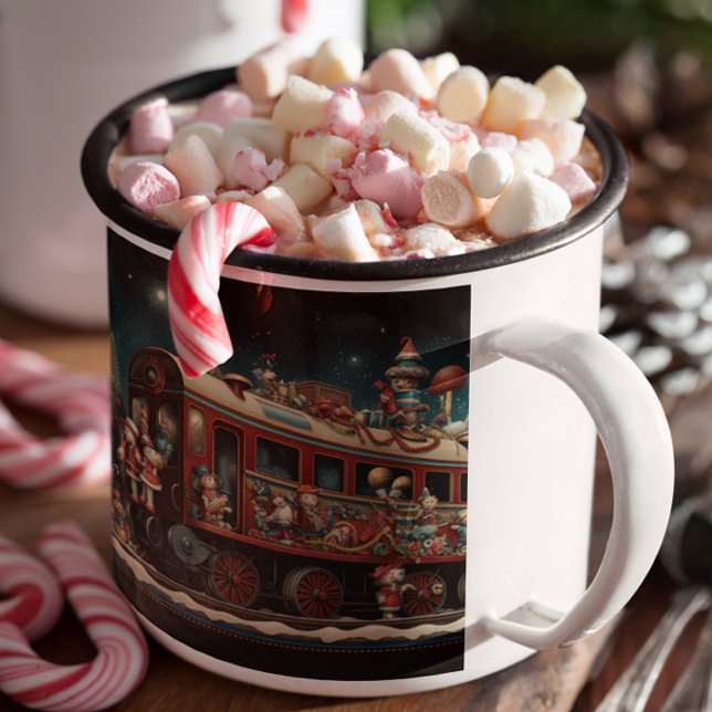Caneca De Café Câncer de Natal Whimsso - Comboio 2 Candi (Whimsical Christmas Candy Train 2 Mug
)