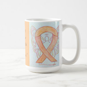 Caneca De Café Cancer Endometrial Sensibilização Ribbon Angel Mug