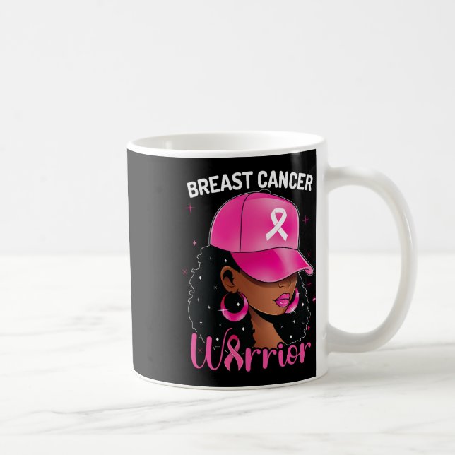 Caneca De Café Cancer Guerreira Negra Cancer Mama Consciência (Direita)