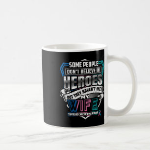 Caneca De Café Cancer Guerreiro, Visto Teal Rosa Azul Para Minha