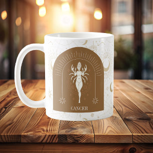 Caneca De Café Cancer Místico Estrelas Zodiosas Horoscópio