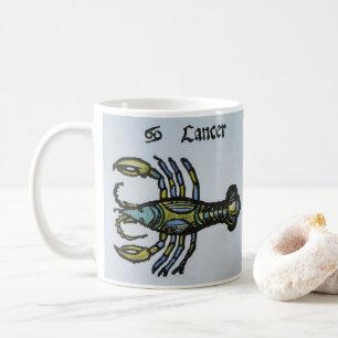 Caneca De Café Câncer o Caranguejo, Sinal Vintage do Zodíaco