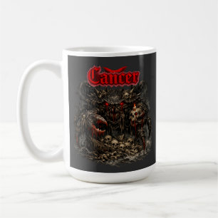 Caneca De Café Câncer - O Sentinela Ósseo de Sombras Carmesim