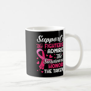Caneca De Café Cancer Support Admire Honorário Cancer da Mama Awa