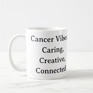 Caneca De Café Cancer Vibes Que Cuidam De Uma Caneta Zodiac Ligad