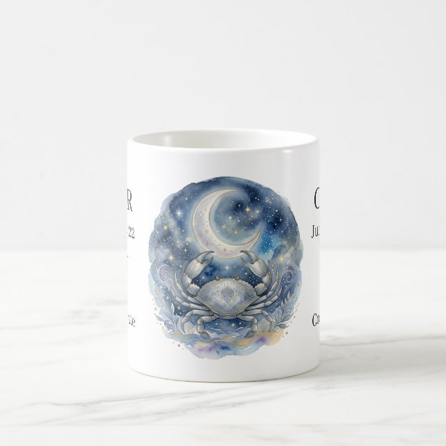 Caneca De Café Câncer Zodíaco Caranguejo Celestial e Lua (Centro)
