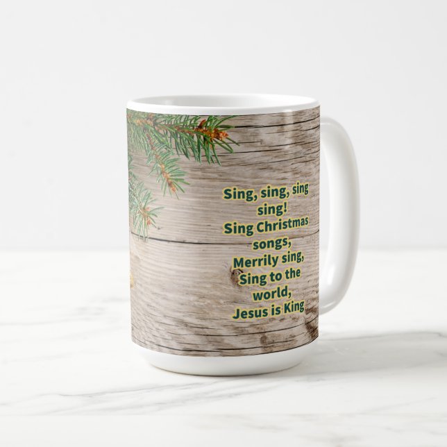 Caneca De Café Canções de Natal Sing (Frente Esquerda)