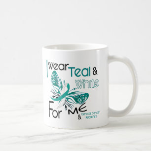 Caneca De Café CANCRO DO COLO DO ÚTERO eu visto a cerceta e o