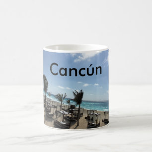 Caneca De Café Cancún (México) - branco branco clássico da