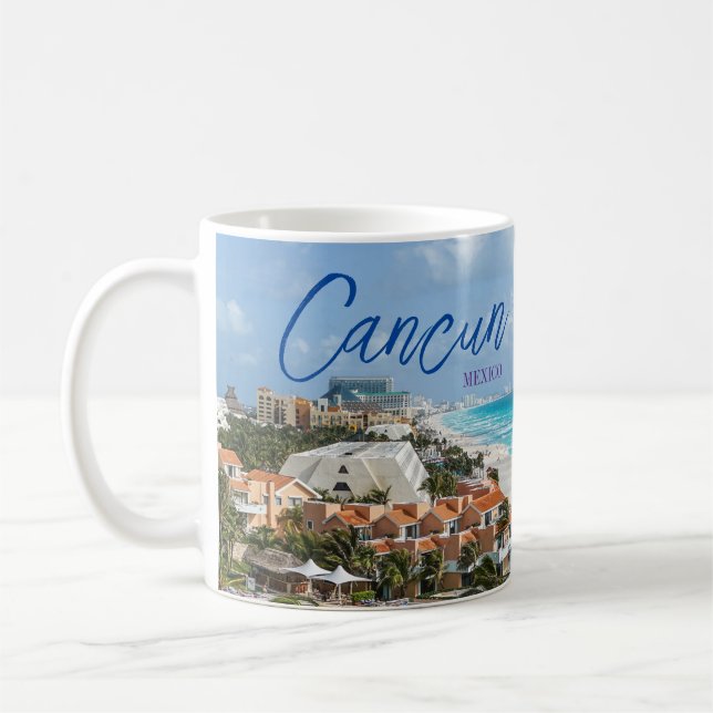 Caneca De Café Cancún México Coffee Mug Cup Souvenir (Esquerda)