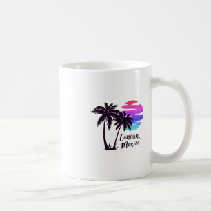 Caneca De Café Cancun México Praia Férias de Verão Palmeiras Sol