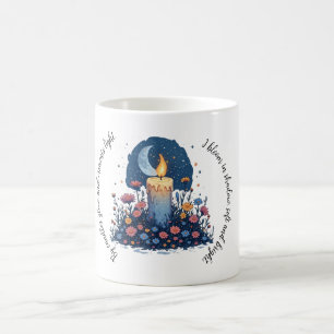 Caneca De Café Candle & Flores Sob a Arte Celestial da Lua