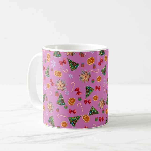 Caneca De Café Candy Candy Candy Candy de Natal, doce Elegante (Frente Esquerda)