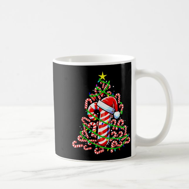 Caneca De Café Candy Cane Christmas Tree Lights Santa  (Direita)