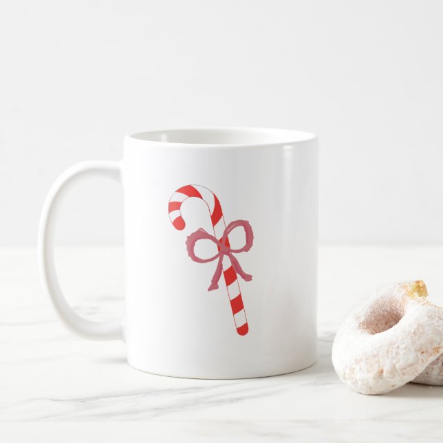 Caneca De Café Candy Cane com Arco (Com Donut)