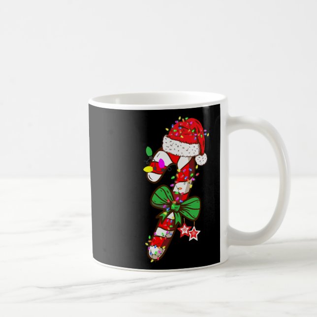 Caneca De Café Candy Cane Santa Hat Xmas Light Kids (Direita)
