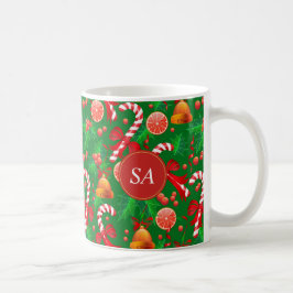 Caneca De Café Candy Cane Sino de Natal Holly