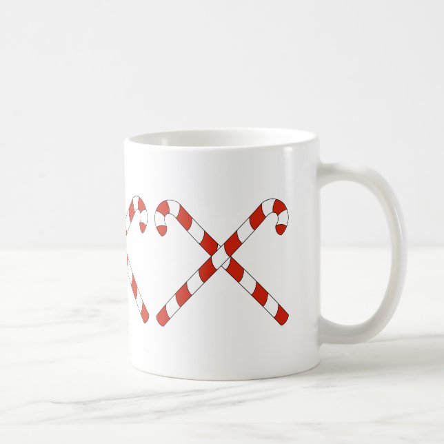 Caneca De Café Candy Canes Crossed (Direita)