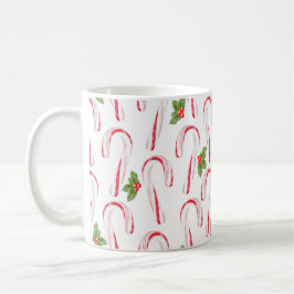 Caneca De Café Candy Canes e Holly Coffee Mug