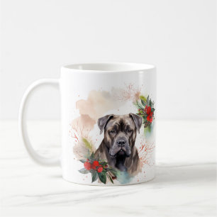 Caneca De Café Cane Corso Grinalda de Natal Cachorro Festivo