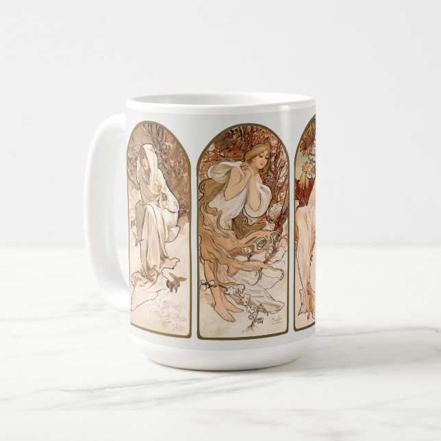 CANECA DE CAFÉ CANECA: ALPHONS MARIA MUCHA : ESTAÇÕES (Frente Esquerda)