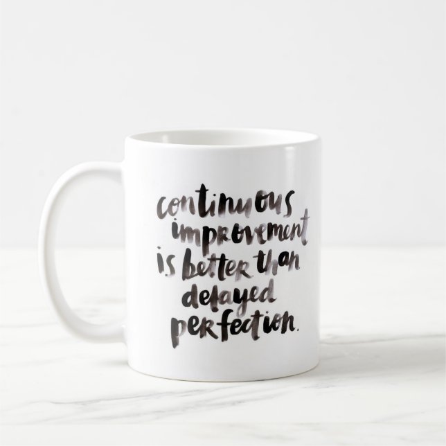 Caneca De Café "Caneca branca clássica contínua da melhoria… "- (Esquerda)