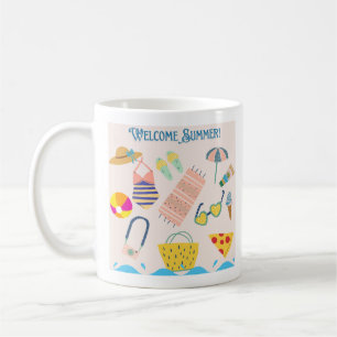 Caneca De Café Caneca Café Chegada do Verão 11 oz Cerâmica W-PT