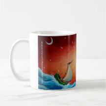 Caneca, café, navigação, onda, pássaro