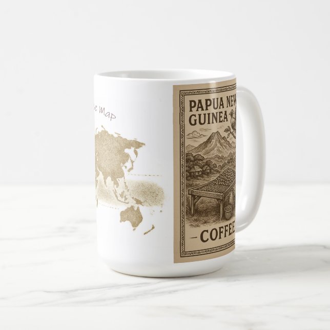 Caneca De Café Caneca Clássica, 325 ml - Café & Papua Nova Guiné (Frente Esquerda)