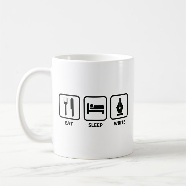 Caneca De Café Caneca Comer Dormir Escrever Café (Esquerda)