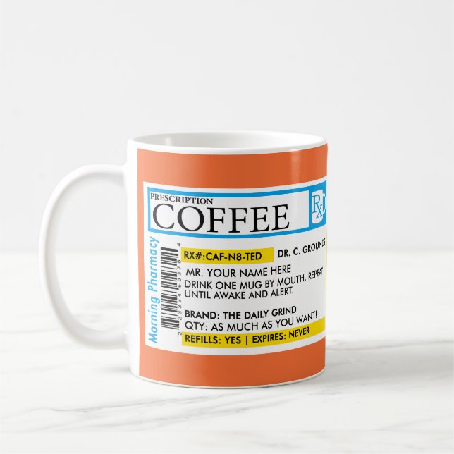 Caneca De Café Caneca da prescrição do café em 7 estilos! (Esquerda)