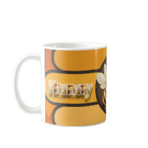 "Caneca de Café de Cerâmica de Abelha e Mel"