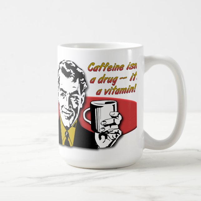 Caneca De Café Caneca Divertida Café Cafeína Vitamina (Direita)