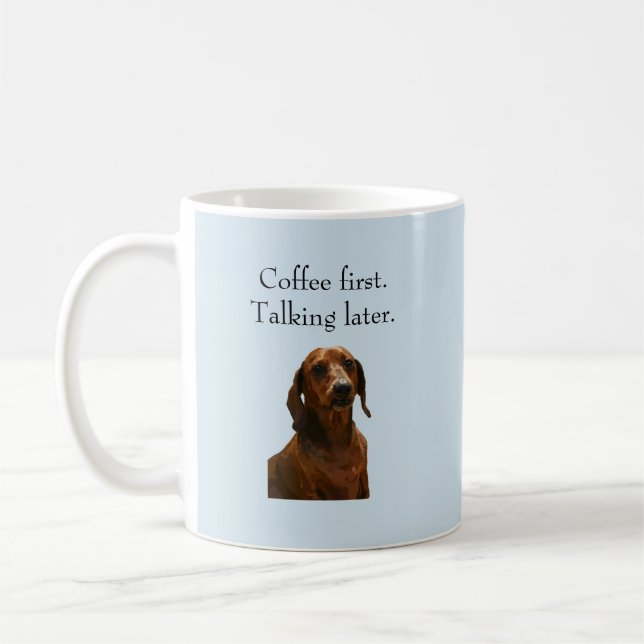 Caneca De Café Caneca engraçada do Dachshund do café primeira (Esquerda)