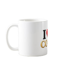 Caneca Eu Amo Café | Presente Engraçado para Amant