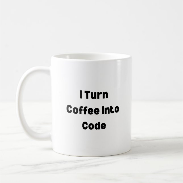Caneca De Café Caneca Eu Transformo Café Em Código – Gif Engraçad (Esquerda)