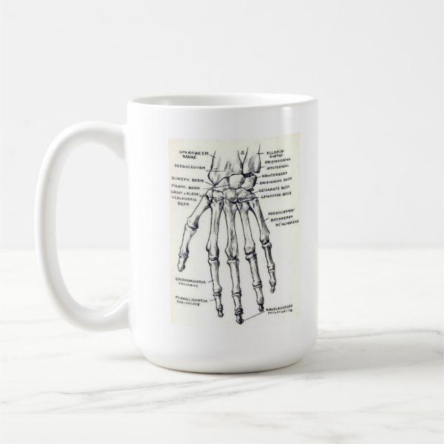 Caneca De Café CANECA: Mão/anatomia de esqueleto (Esquerda)