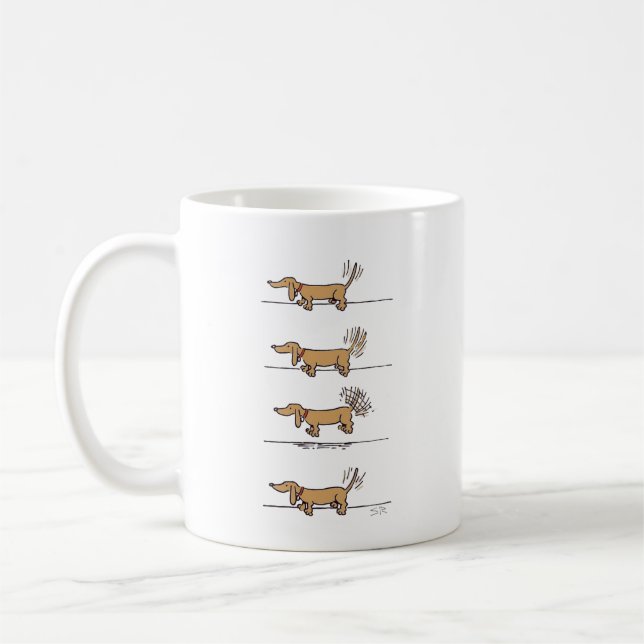Caneca De Café Caneca-marrom-Dachshund voadora (Esquerda)