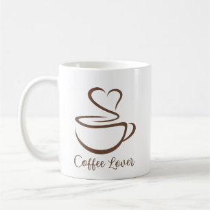 Caneca De Café Caneca Minimalista do Coração do Café Chic