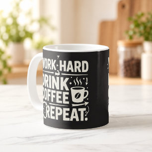 Caneca De Café Caneca Motivacional Trabalhe Duro Beba Café Repita