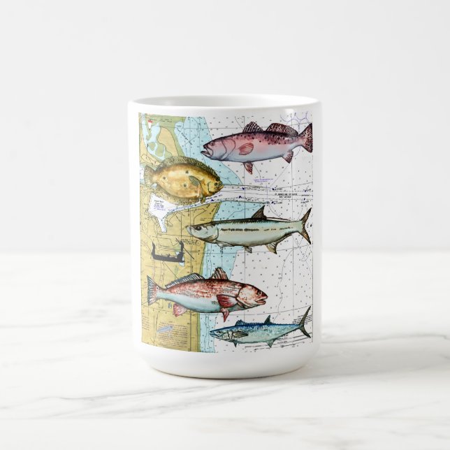 Caneca De Café Caneca náutica do café do mapa (Centro)