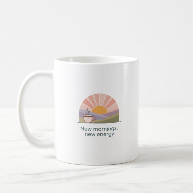 Caneca De Café Caneca Nova Manhãs Nova Energia | Café Motivaciona (Esquerda)
