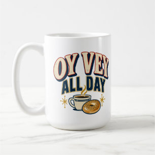 Caneca De Café Caneca Oy Vey o Dia Inteiro Retro Deli Café e Bage
