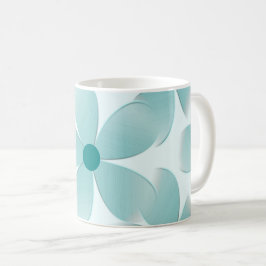 Caneca De Café Caneca. Padrão floral verde.