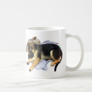 Caneca De Café Caneca sonolento do café do german shepherd