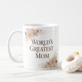 Caneca De Café Caneca World's Greatest Mom | Café floral em cerâm